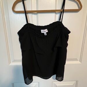 Veronica M Black Smocked Ruffled Camisole